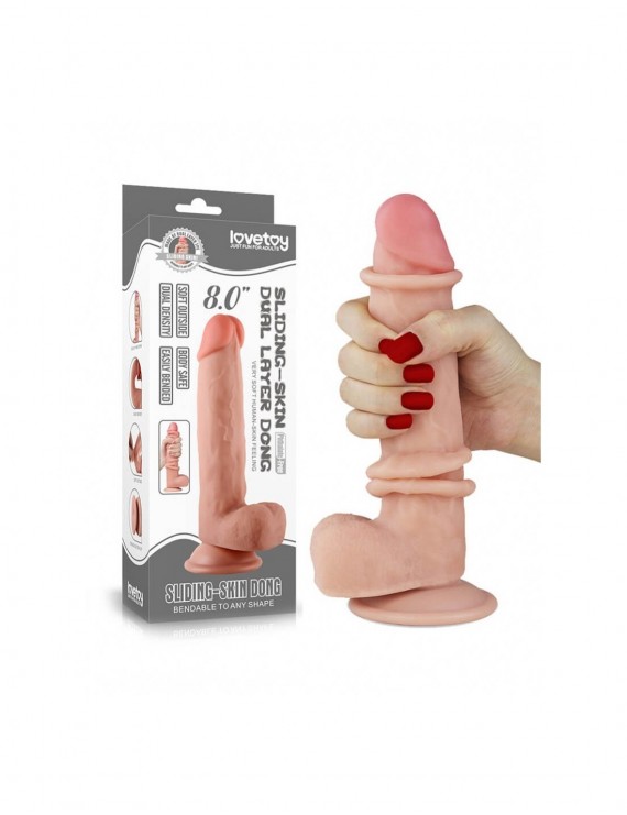 Sliding Çift Katmanlı Realistik Dildo 20 cm