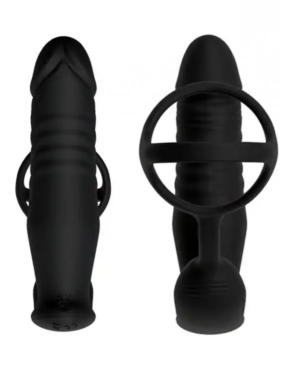 APP Kontrollü İleri Geri Hareketli Penis Halkalı Şarjlı Giyilebilir Anal Vibratör