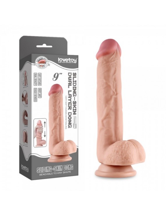 Yeni Nesil Çift Katmanlı 23 cm Realistik Dildo PeniS