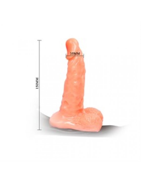 15 cm Belden Bağlamalı İçi Dolu Strapon Penis