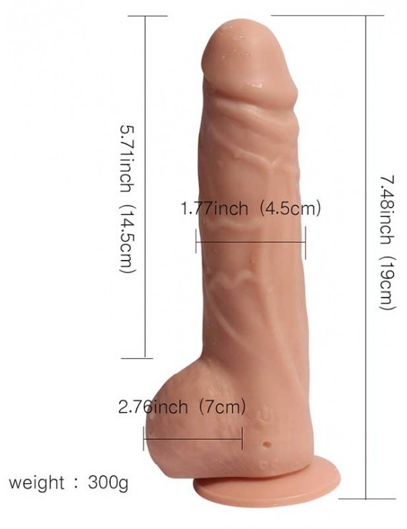 Şarjlı Uzaktan Kumandalı Titreşimli Realistik Dildo 19 cm